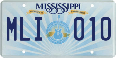 MS license plate MLI010