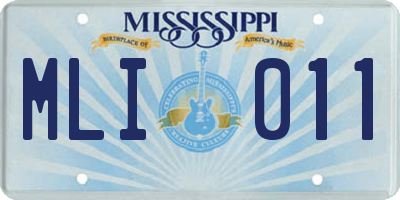 MS license plate MLI011