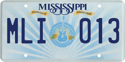 MS license plate MLI013