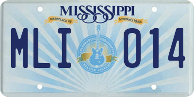MS license plate MLI014
