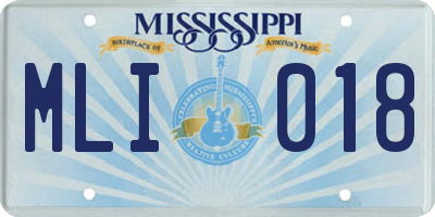 MS license plate MLI018