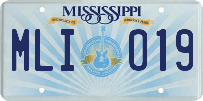 MS license plate MLI019