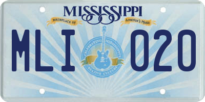 MS license plate MLI020