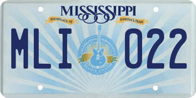 MS license plate MLI022