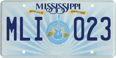 MS license plate MLI023