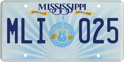 MS license plate MLI025