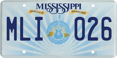 MS license plate MLI026