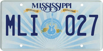 MS license plate MLI027