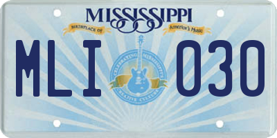 MS license plate MLI030
