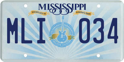 MS license plate MLI034