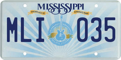 MS license plate MLI035
