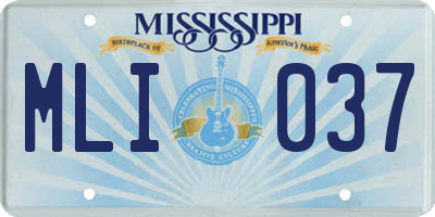MS license plate MLI037