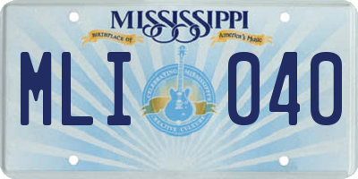 MS license plate MLI040
