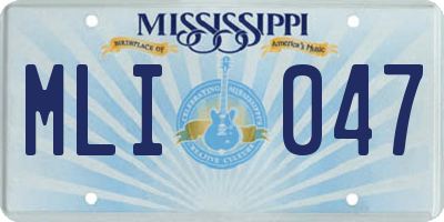 MS license plate MLI047