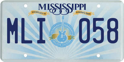 MS license plate MLI058
