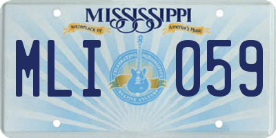 MS license plate MLI059