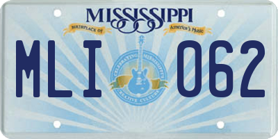 MS license plate MLI062