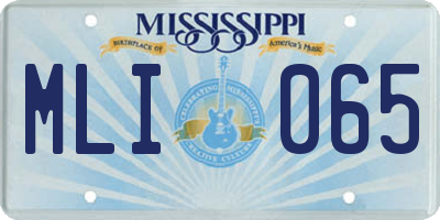 MS license plate MLI065