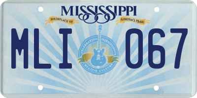 MS license plate MLI067