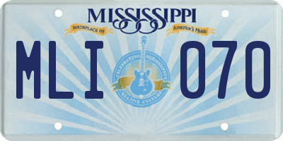 MS license plate MLI070