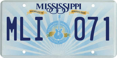MS license plate MLI071