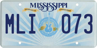 MS license plate MLI073