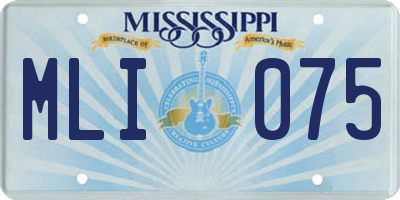 MS license plate MLI075