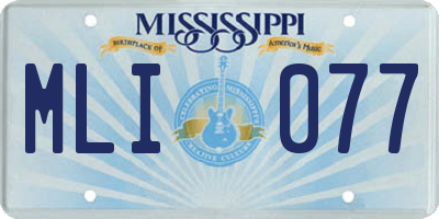 MS license plate MLI077