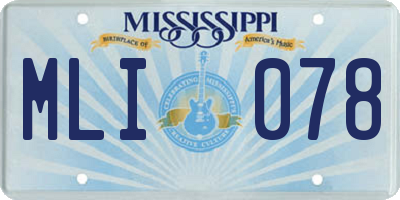 MS license plate MLI078
