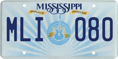 MS license plate MLI080