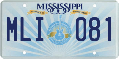 MS license plate MLI081