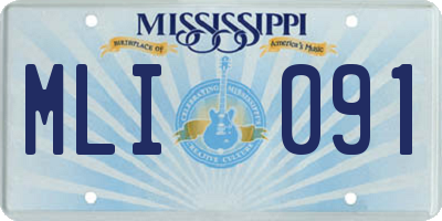 MS license plate MLI091