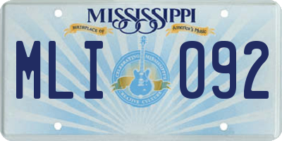 MS license plate MLI092