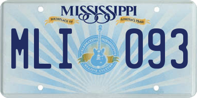 MS license plate MLI093