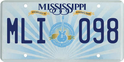 MS license plate MLI098