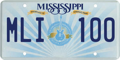 MS license plate MLI100