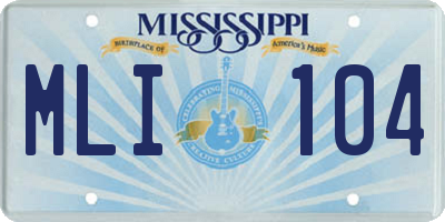MS license plate MLI104