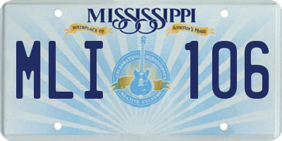 MS license plate MLI106