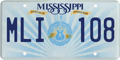 MS license plate MLI108