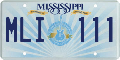 MS license plate MLI111