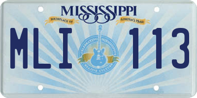 MS license plate MLI113