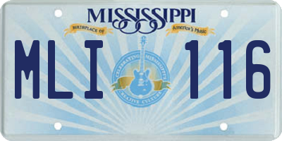 MS license plate MLI116
