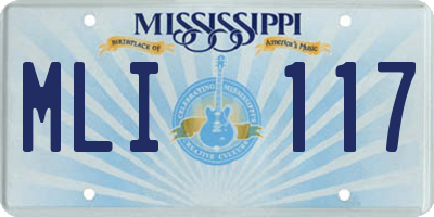 MS license plate MLI117