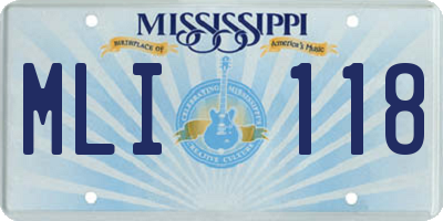 MS license plate MLI118