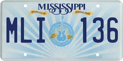 MS license plate MLI136