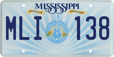 MS license plate MLI138