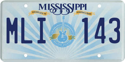 MS license plate MLI143