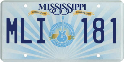 MS license plate MLI181