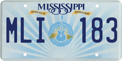 MS license plate MLI183
