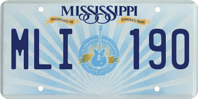 MS license plate MLI190